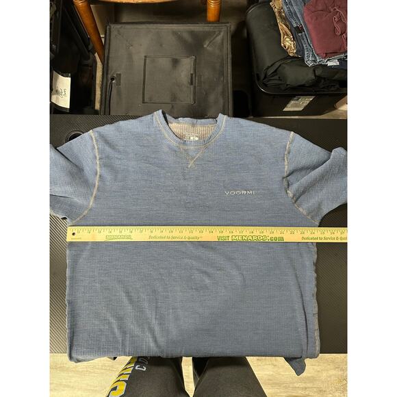 Voormi Wool Blend Pullover Camp Sweater Fleece Lined Blue XL Outdoors Hunting - Picture 4 of 11